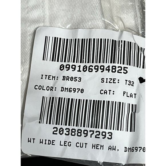 J Crew Factory Wide Leg Cop Jean Womens 32T Tall White Denim High Rise Raw Hem - Picture 9 of 9